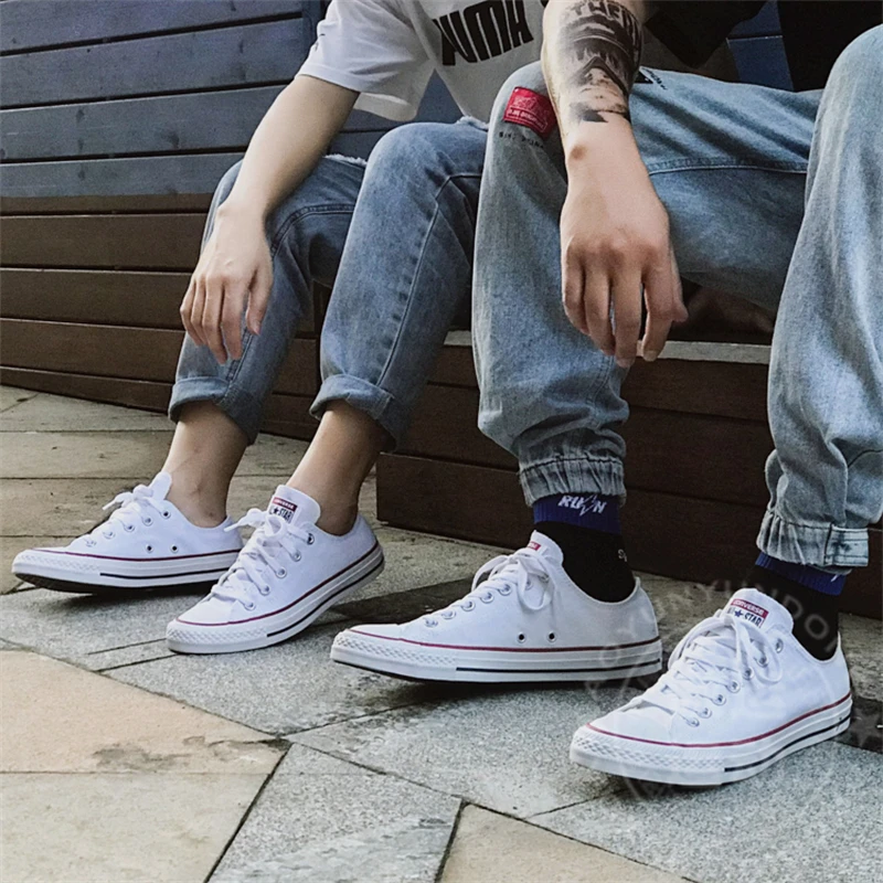 Buty męskie i damskie Converse 2024, klasyczne zimowe, niskie buty dla par, codzienne buty płócienne, buty studenckie 101000