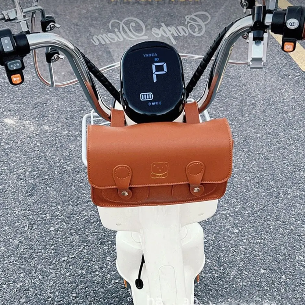 Handbag Bicycle Tail Bag Riding Equipment Bike Bag PU Leather Cycling Bag Rear Pannier Bicycle Supplies Storage Pouch Men