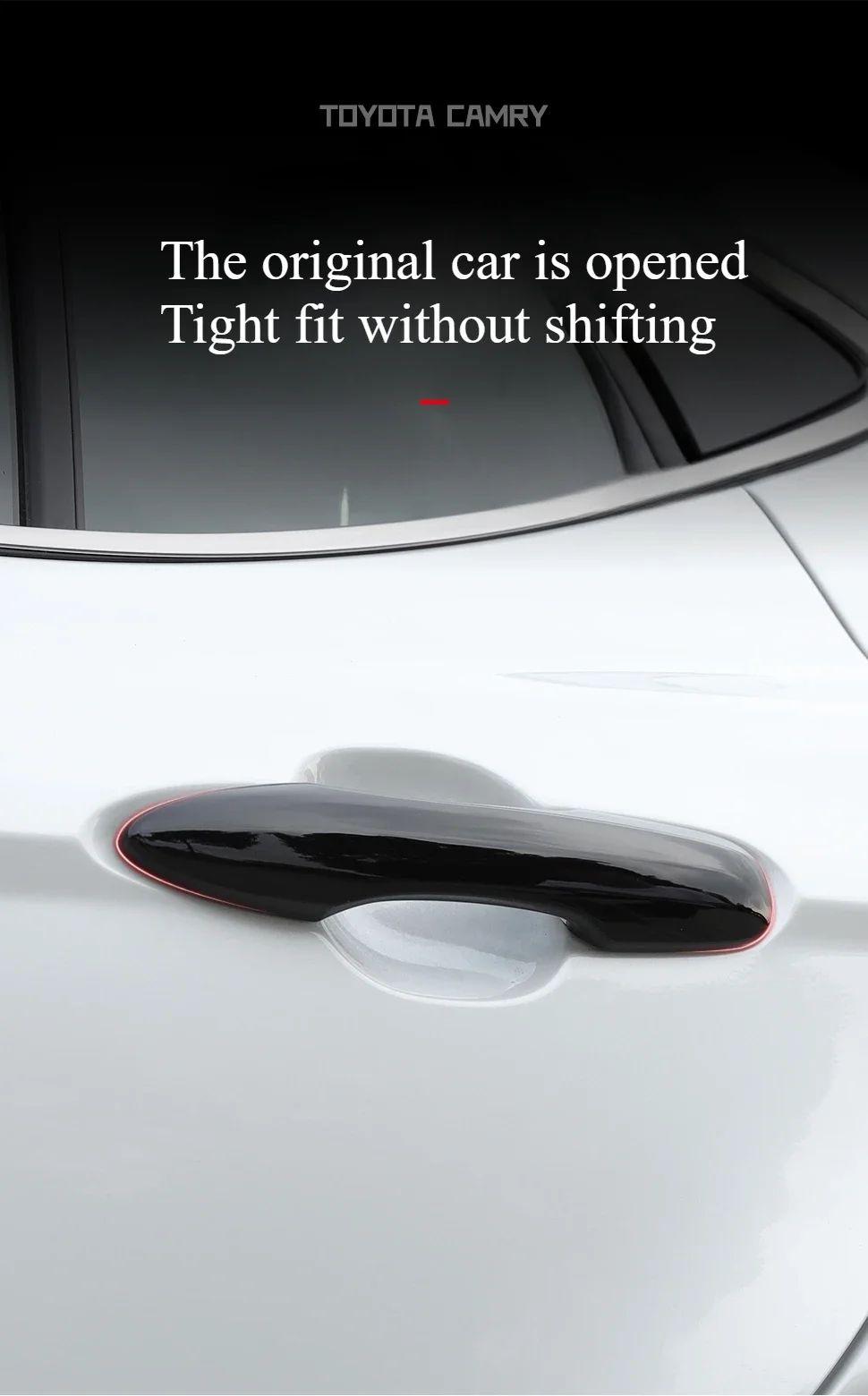For Toyota 9th Generation Camry 24 25 4pc Carbon Fiber Car Sticker Door Handle Cover Exterior Trim Accessorie Protect Decoration