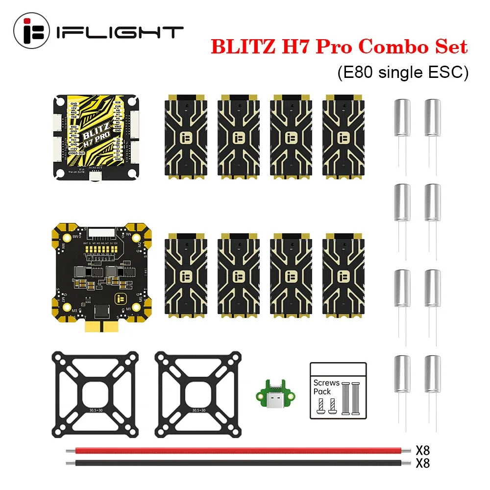 IFlight BLITZ H7 Pro ICM42688 Combo Set W/ E80 Single ESC 2-8S Supports DShot 150/ 300/ 600/ MultiShot /OneShot for RC FPV Drone