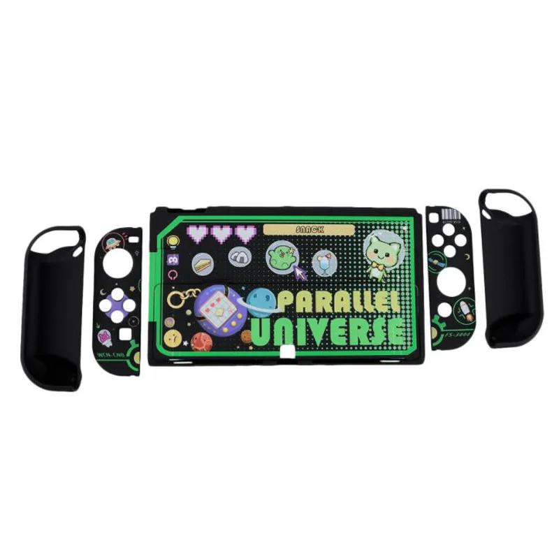 Starry Sky Cat Hard TV Dock Cover Stand Charger Crystal Shell for Nintendo Switch Oled NS Joy-Con Controller Full Protector Case