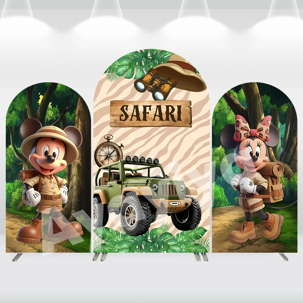

Фон для фотозоны в стиле Дисней: Сафари, Микки Маус, джунгли, грузовик, для вечеринок и детских праздников