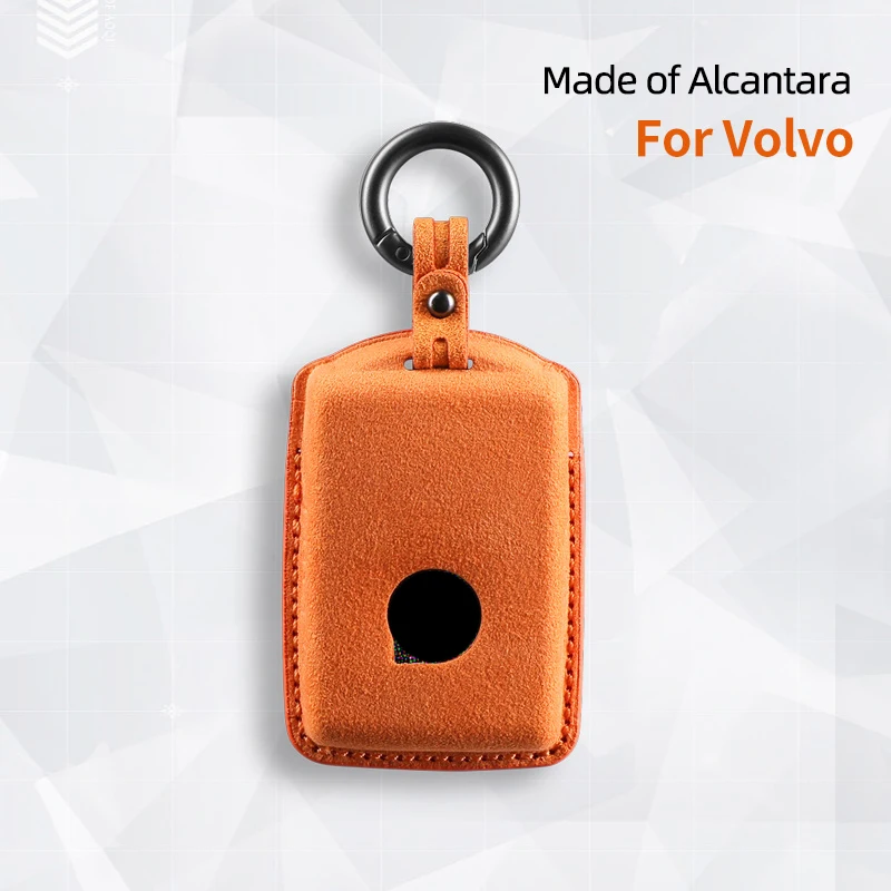 Alcantara For Volvo S90 S60 XC60 XC40 V60 V90 Car Key Case holder Cover Shell Suede Keychain Remote Protector Accessories