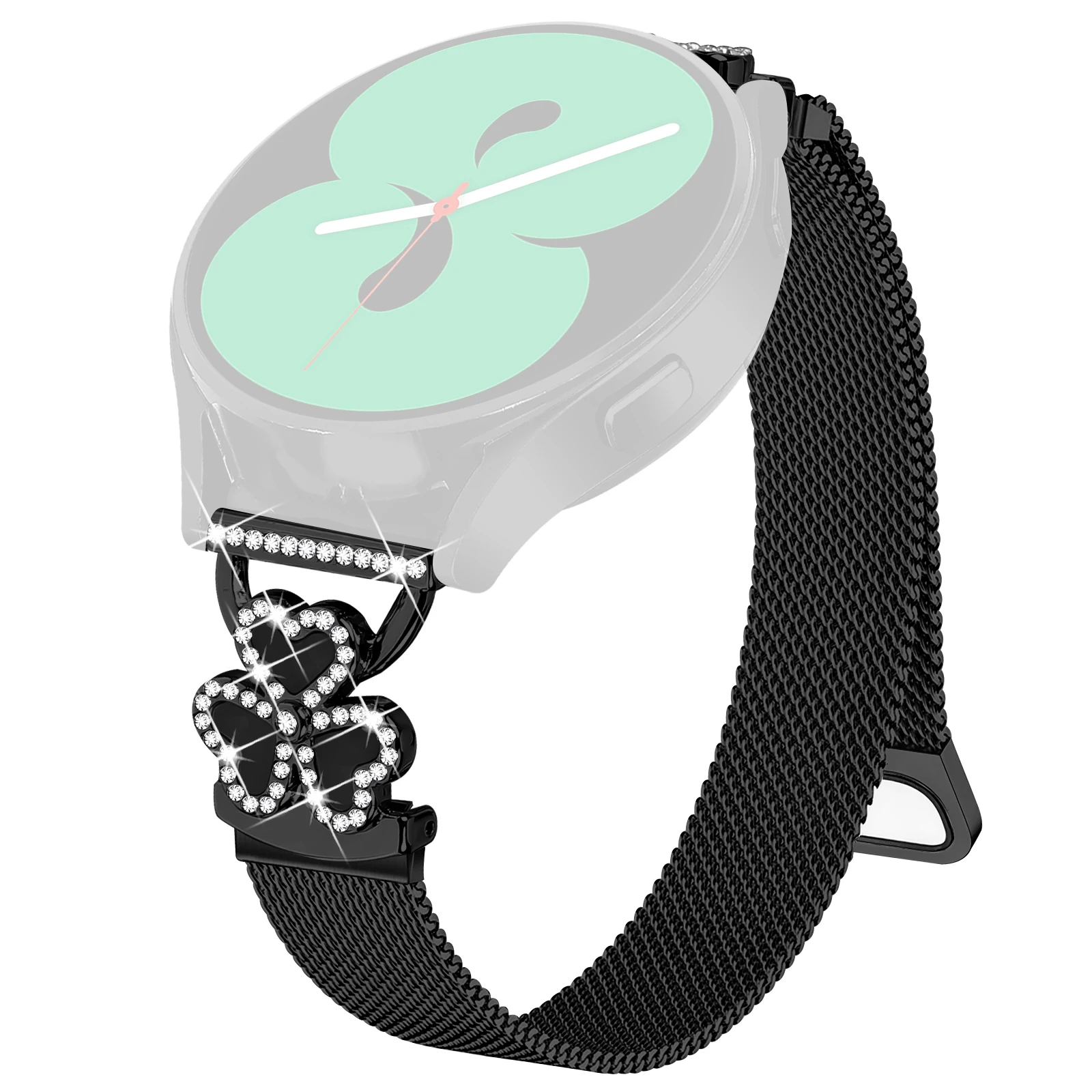 Electroplated Milanese Strap for Garmin Forerunner 570 42mm / 165 / 165 Music / Bounce / Vivoactive 6 Heart Clover Watchband - B