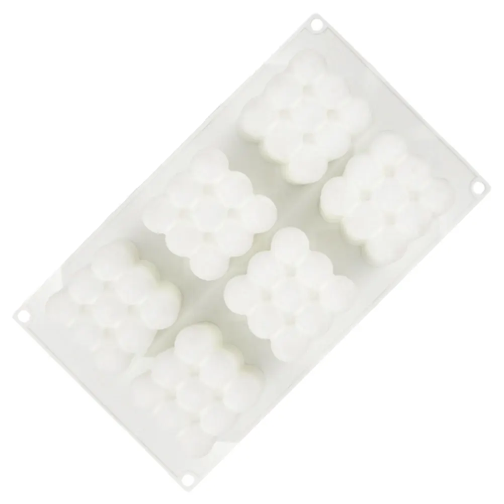 

6 Grids Silicone Cake Molds Food Grade Reusable Oven Safe Non Stick White Color Baking Tools Pastry Accessories