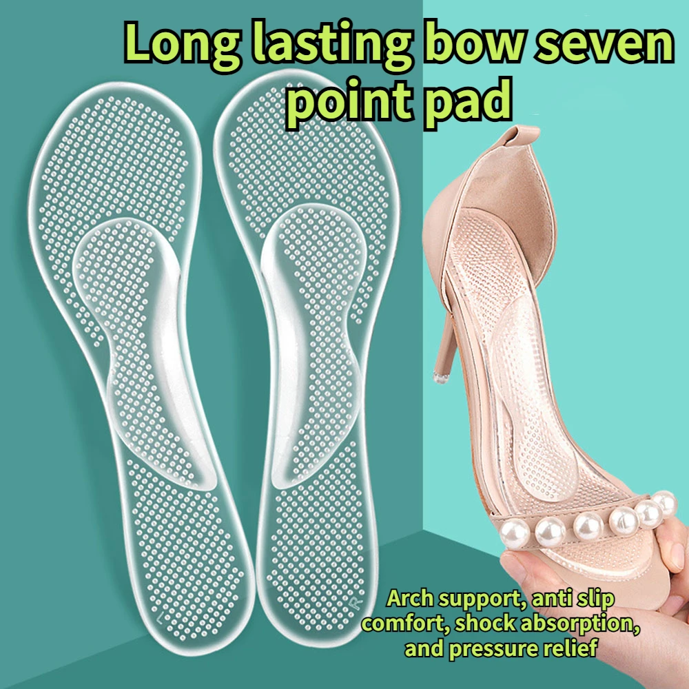 1Pair Fast Drop Shipping Silicone Insole Full Palm Exercise Thickened Ultra-soft Bottom Comfortable Anti-pain Long Standing