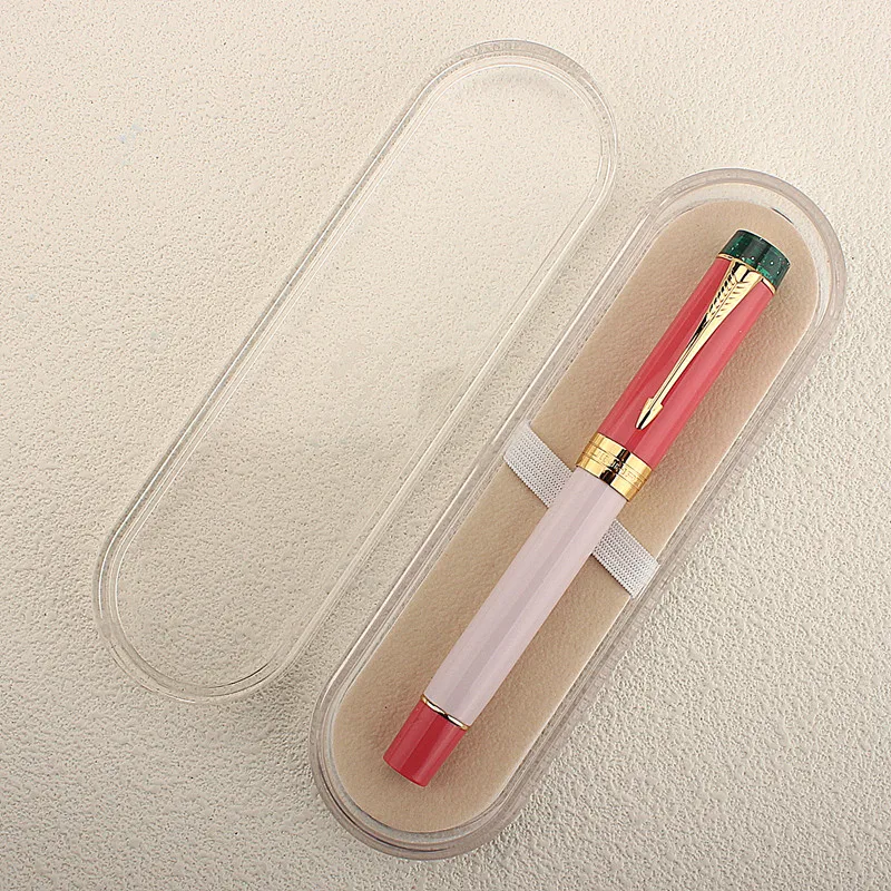 JINHAO 100 Centennial Resin Fountain Pen Color Block EF/F M / Bent Nib Golden Clip Office School Supplies Stationary PK 9019
