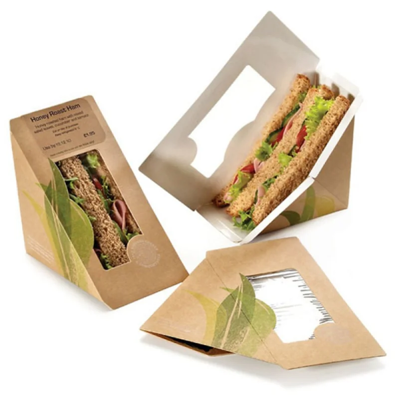 Customized productSmall Single Brown Sandwich Box Packaging Kraft Sandwich Box Container