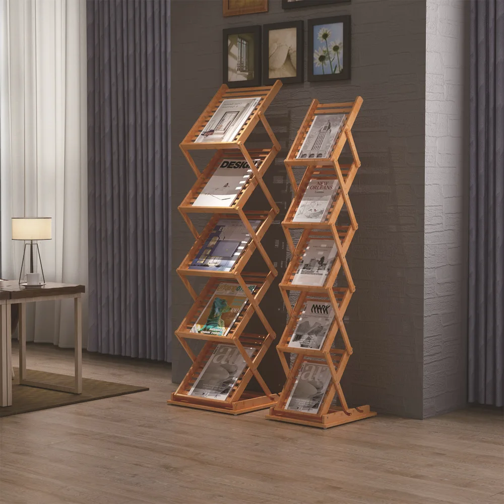 Folding Newspaper And Information Rack Studio Shooting Base Display Magazine Holder Storage Floor Exhibition Stand