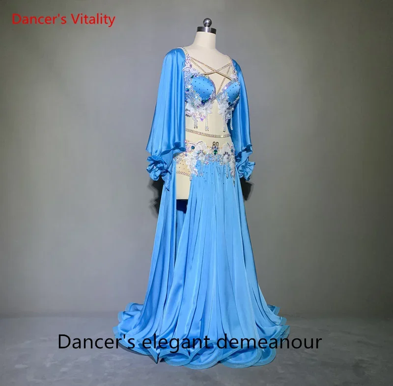 Belly Dance Performance Suit for Women Belly Dancing Bra Long Skirt Customized Child Adult Popsong Suit Oriental Dance Wear Set