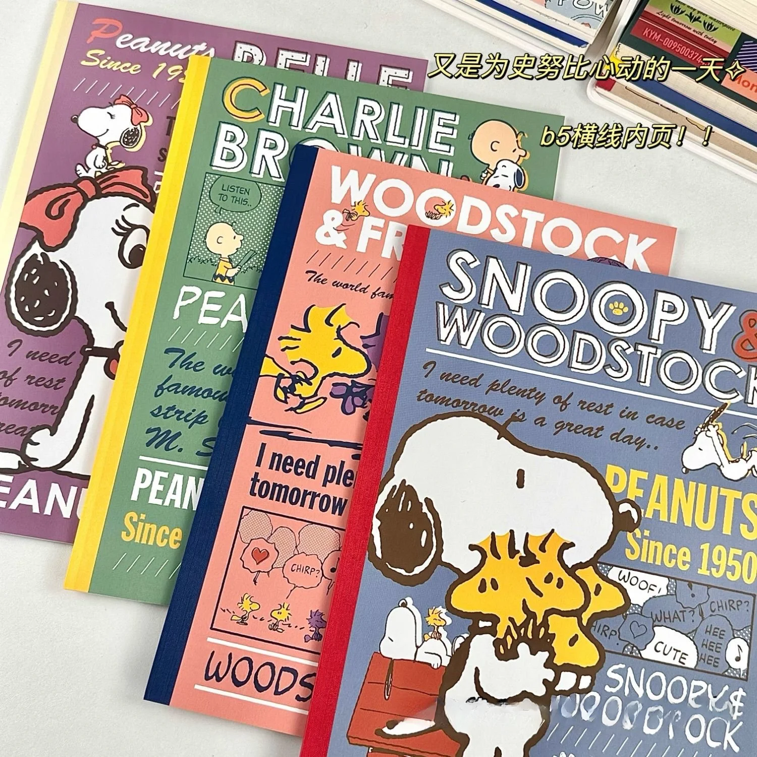 Retro Snoopy B5 Notebooks Charlie Brown Woodstock Workbook Anime Notepads Cute Cartoon Weekly Planner Writing Paper Girls Gift