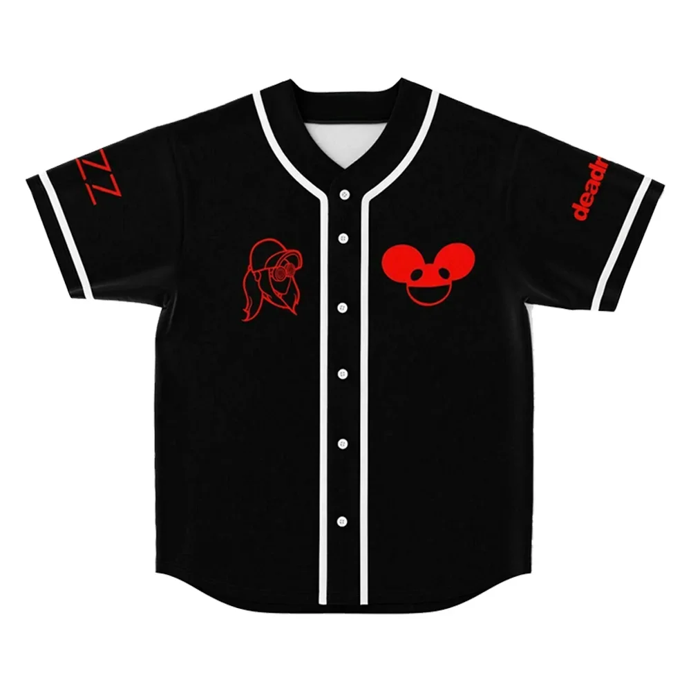 Rezz Merch Baseball Jersey Top Shirt V-Neck Short Sleeve Shirt Women Men Streetwear Fashion Clothes