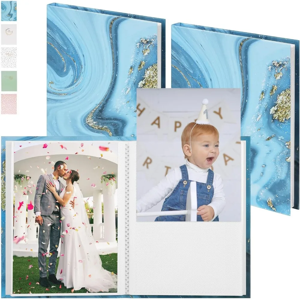 

Small Photo Album 4x6 Pictures 2 Pack, Each Hold 36 Vertical Photos, Mini Waterproof Membrane Cover Picture Book for Wedding Bab