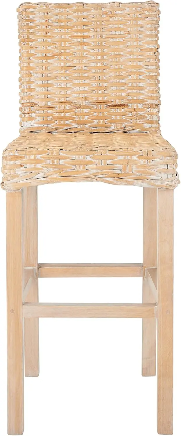 Home Tobie Natural White Wash Rattan 30-inch Bar Stool