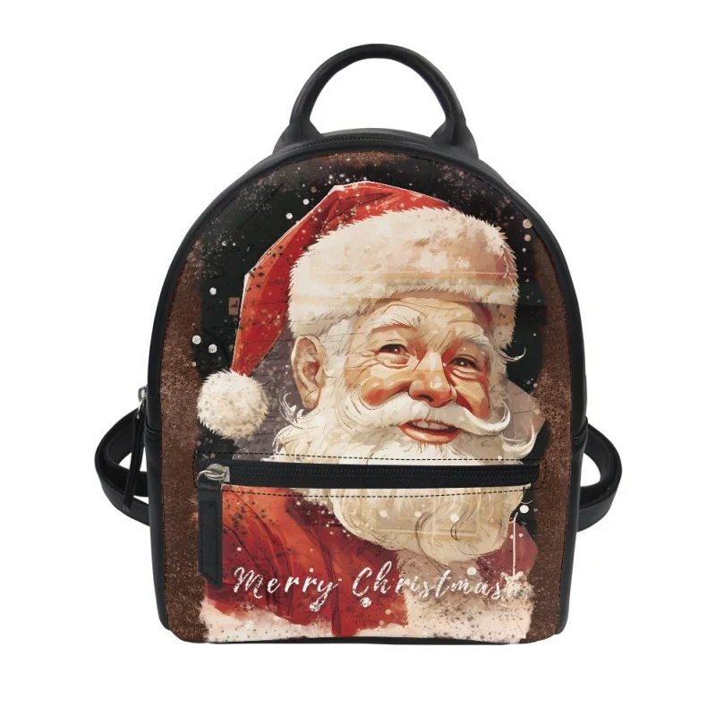 

Noisydesigns Merry Christmas Santa Claus Backpack 3D Print 2023 Women PU Daypack Backpack Gift Children Popular Wholesale