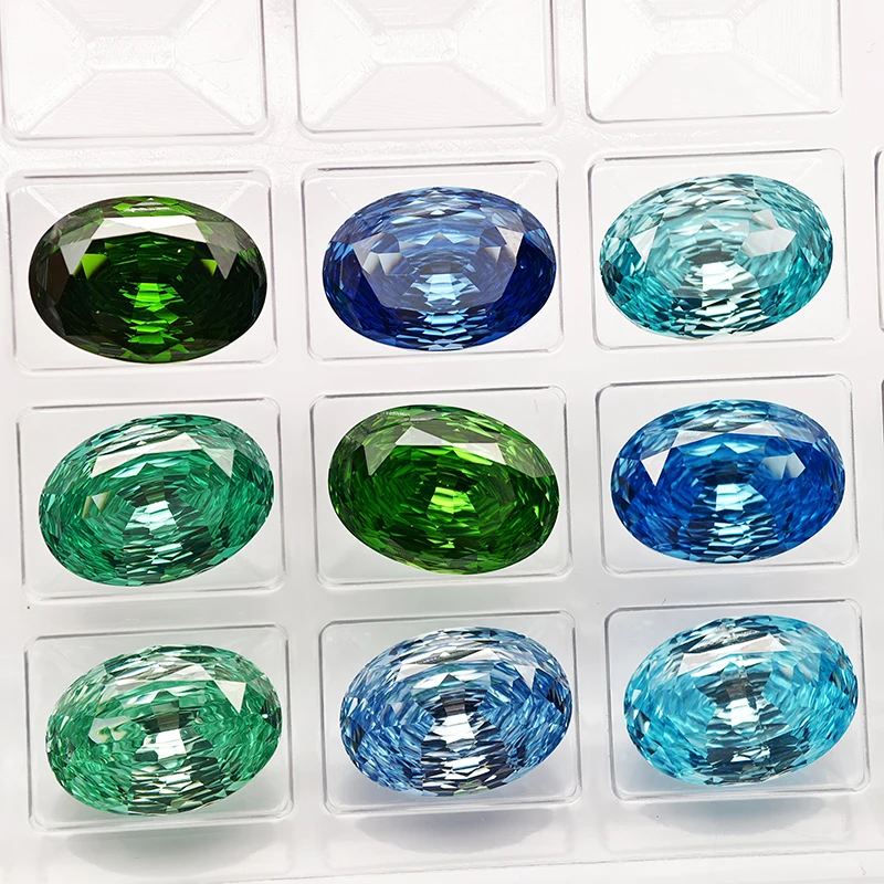 Oval Shape Millennium Cut Cubic Zirconia Loose Stone 5A Grade Top Fancy Color 4K Brilliant Cutting CZ Gemstone For DIY Making