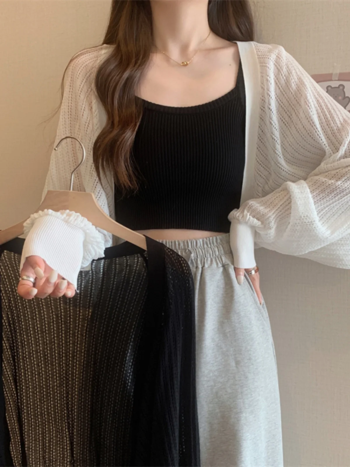 

Women's plus Size Long Sve Knitted Sweater oulder awl Hollow out Design Summer Air Conditioner Top ort Cardigan Spri...