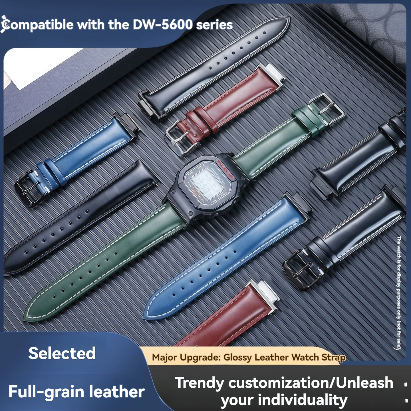 

For Casio G-Shock Square DW-5600 GW-B5610 GM-5600, Vintage Genuine Leather Strap, Retro Replacement Watch Band for Mod