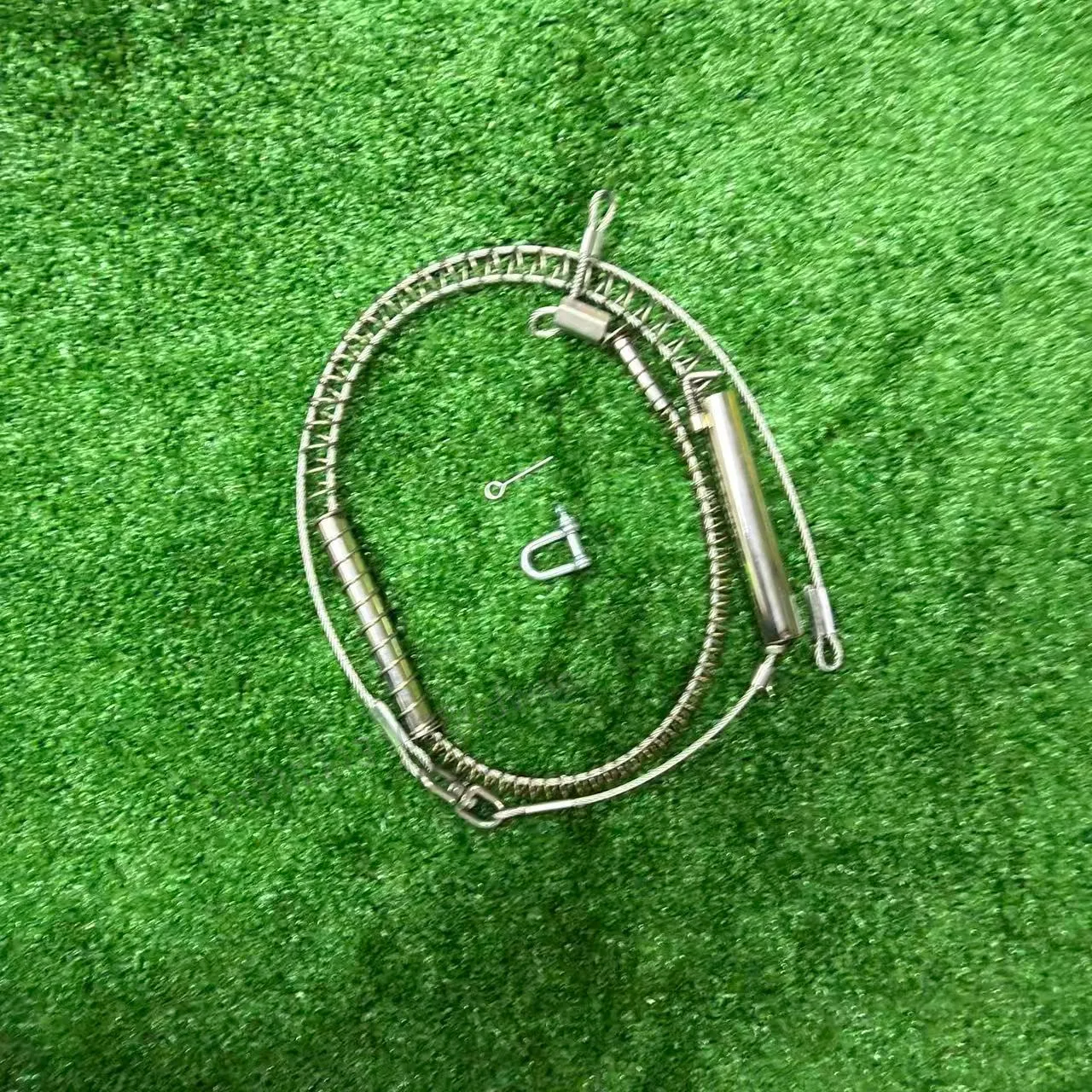 1PC Steel Wire Spring Replacement for Wild Boar Fox Rabbit Traps Two Section Single Stronger Spring with Nuts Wire Rope
