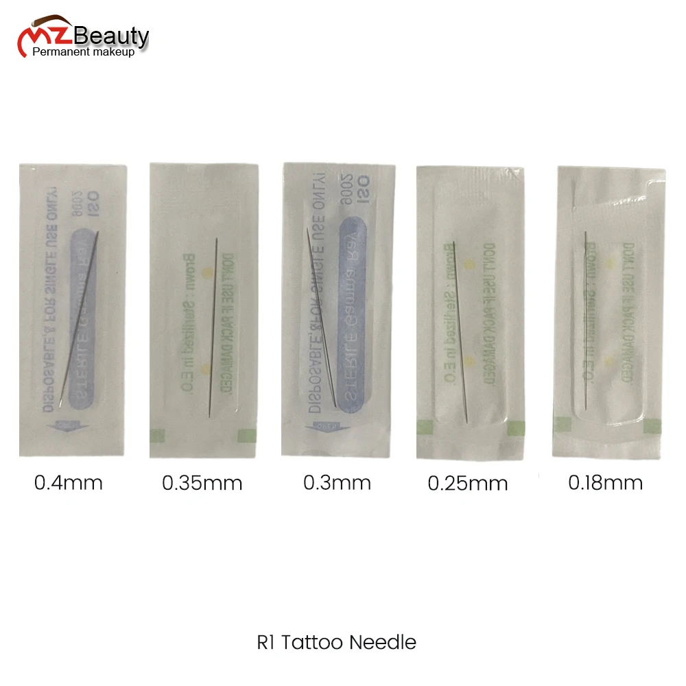 

Disposable R1Tattoo Needles 1RL Single Round For Eyebrow Eyeliner Lips Permanent Makeup Machine 0.3mm 0.35mm 0.4 Tattoo Agulhas