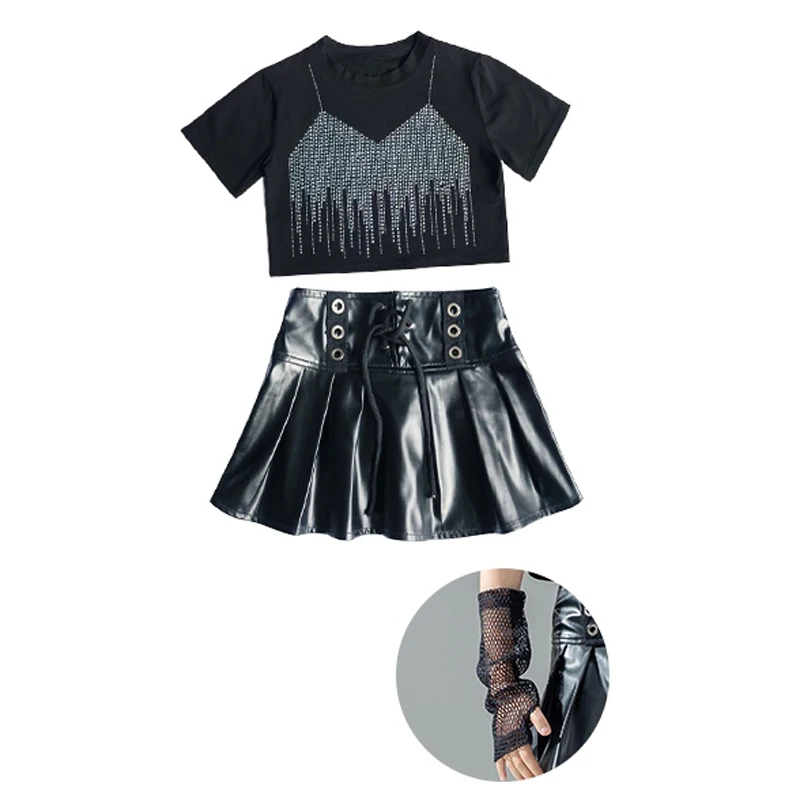 Kids Groep Kpop Outfit Meisjes Jazzdans Kostuum Kinderen Hip Hop Kleding Street Dance Suits Stage Performance Slijtage DW10718