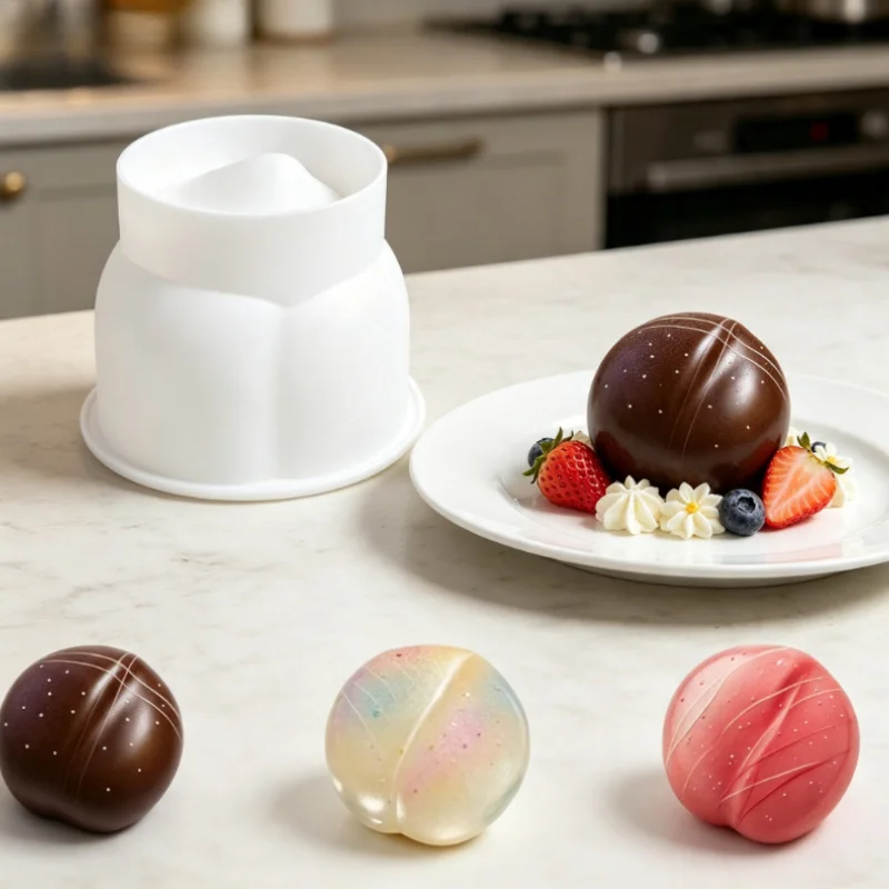 1pc Peach Silicone Cake Mold Realistic Fruit Design Non Stick Easy Demold Baking Mold for Sweet Desserts Cakes Chocolate