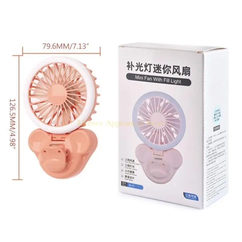 D0AB Selfie Flash Light Светодиодный портативный мини -USB -вентилятор Photography Fill Light Clip Lamp