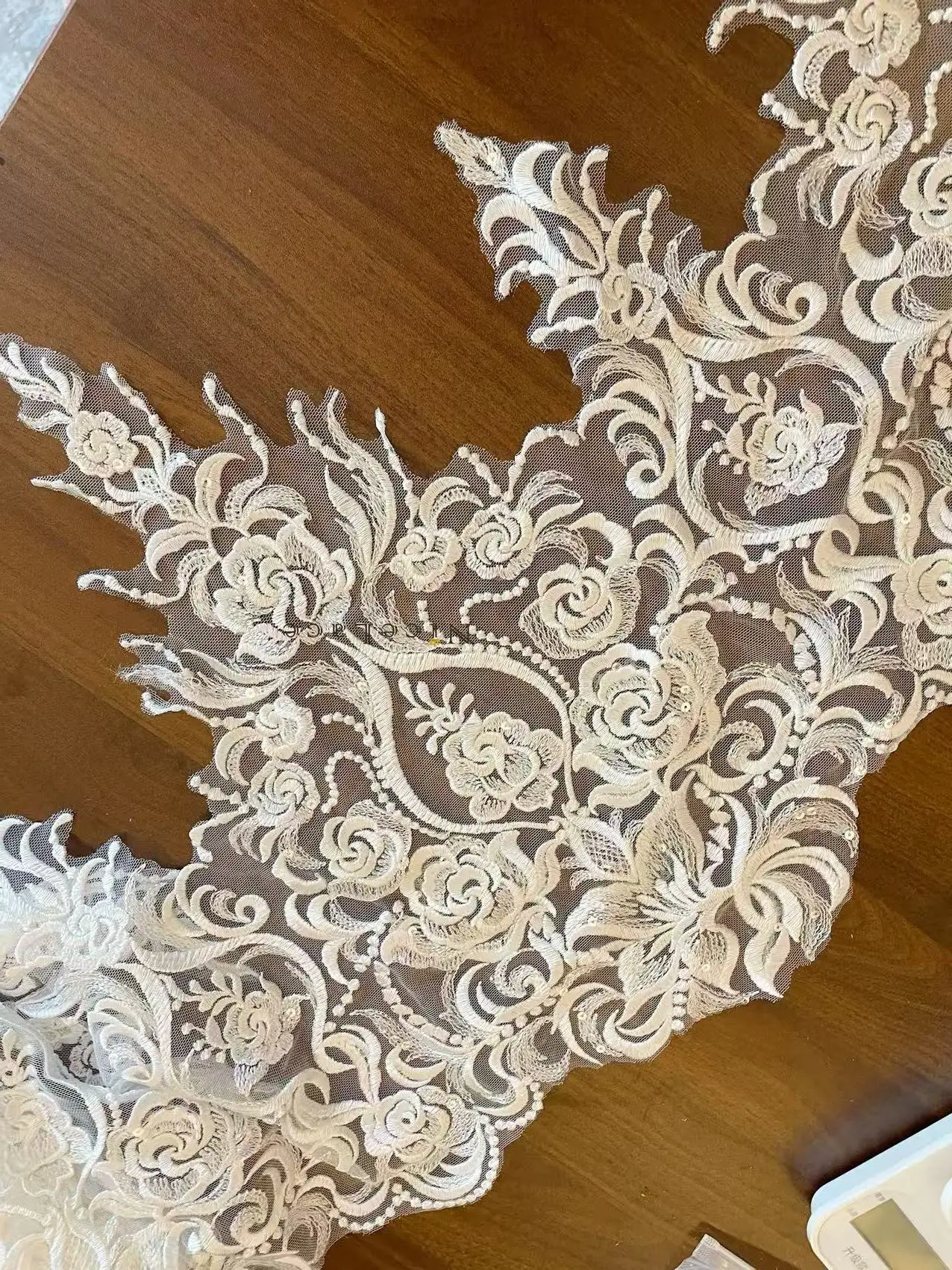 Nicelace ivory color Lace trims With rose flowers for DIY home use Sewing Accessories For Wedding Dress Bridal Head Veils