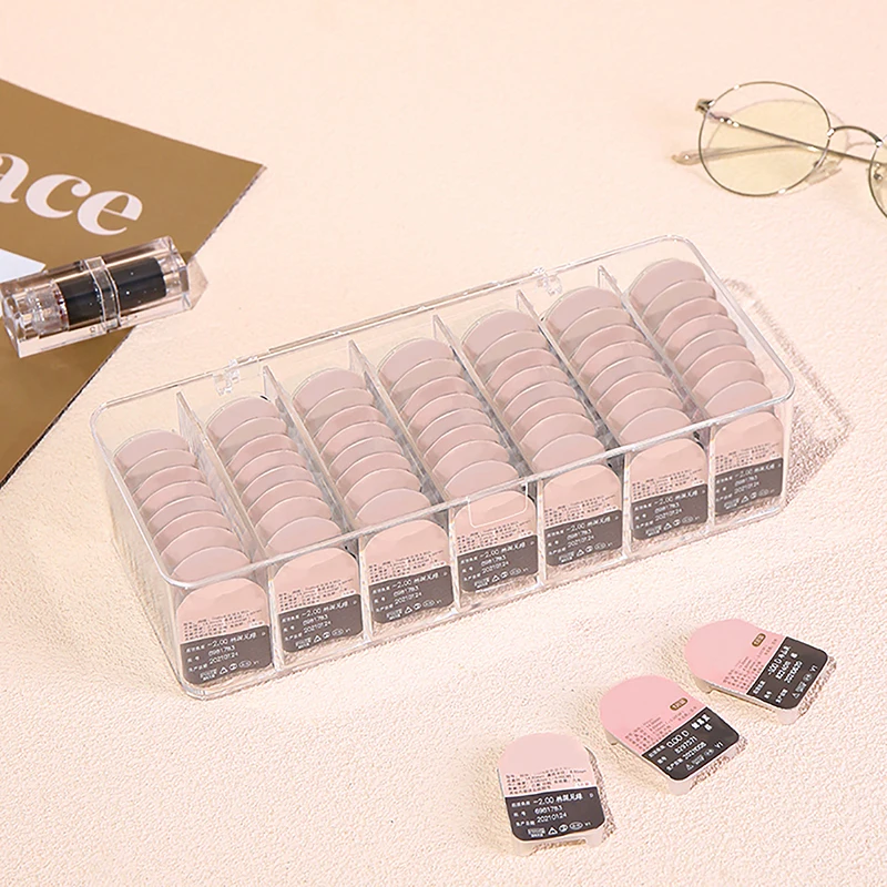 

Dustproof Contact Lenses Storage Box Rack Desktop Cable Storage Box Data Line Storage Container Desk Stationery Transparent