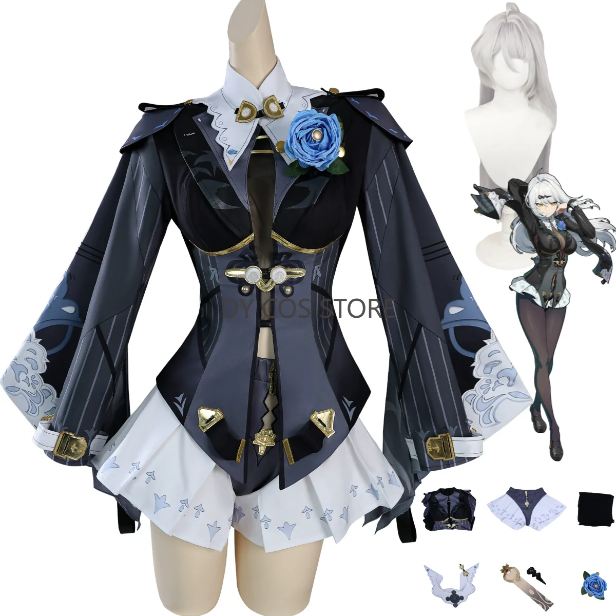 Игра Zenless Zone Zero Yixuan Косплей Костюм Фея Чернил Yi Xuan Топы Шорты Униформа Парик Женский Сексуальный Маскарадный Костюм