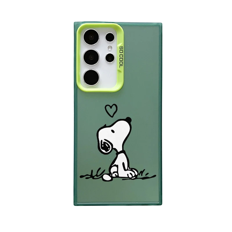 Snoopy Cute Cartoon Logo Fall Shockproof Case For Samsung Galaxy S24 S23 Ultra S22 S21 S20 Plus FE Note 20 Cover WK285