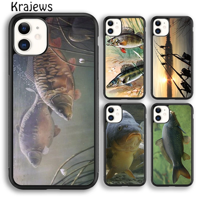 Fish Fishing Carp Funny Phone Case Cover For iPhone 16 15 14 plus XS XR 11 12 mini 13 pro max coque Shell Fundas