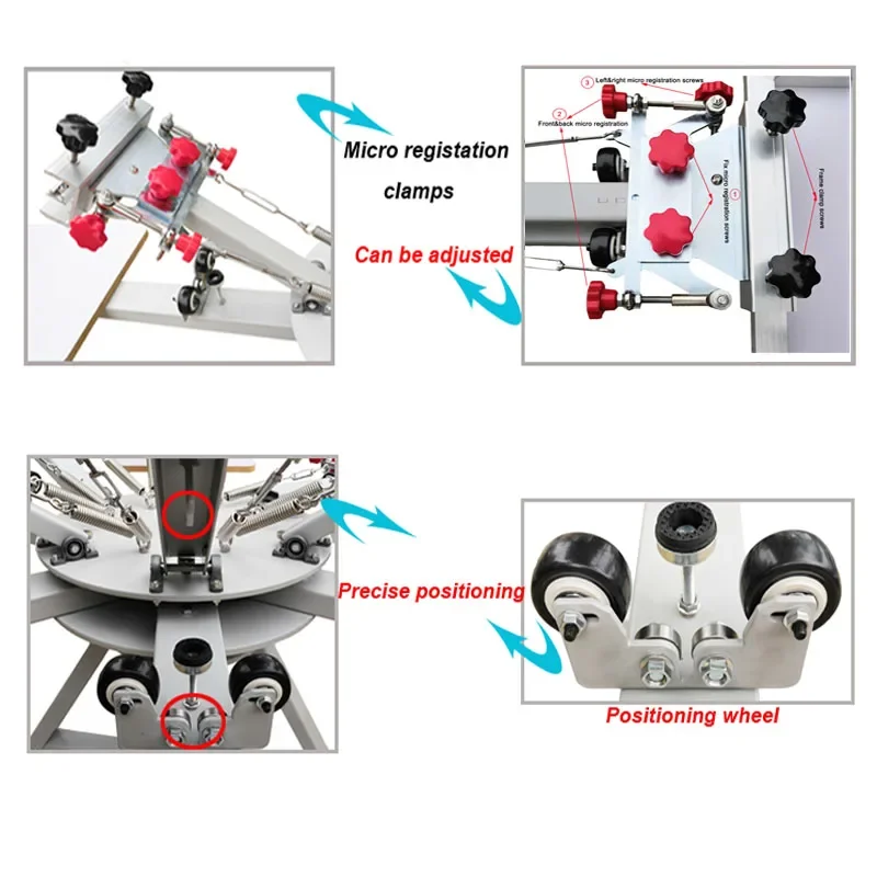 4 Color 4 Station Manual Octopus Screen Printing Machine for Bag Clothes Fabric DIY Printing