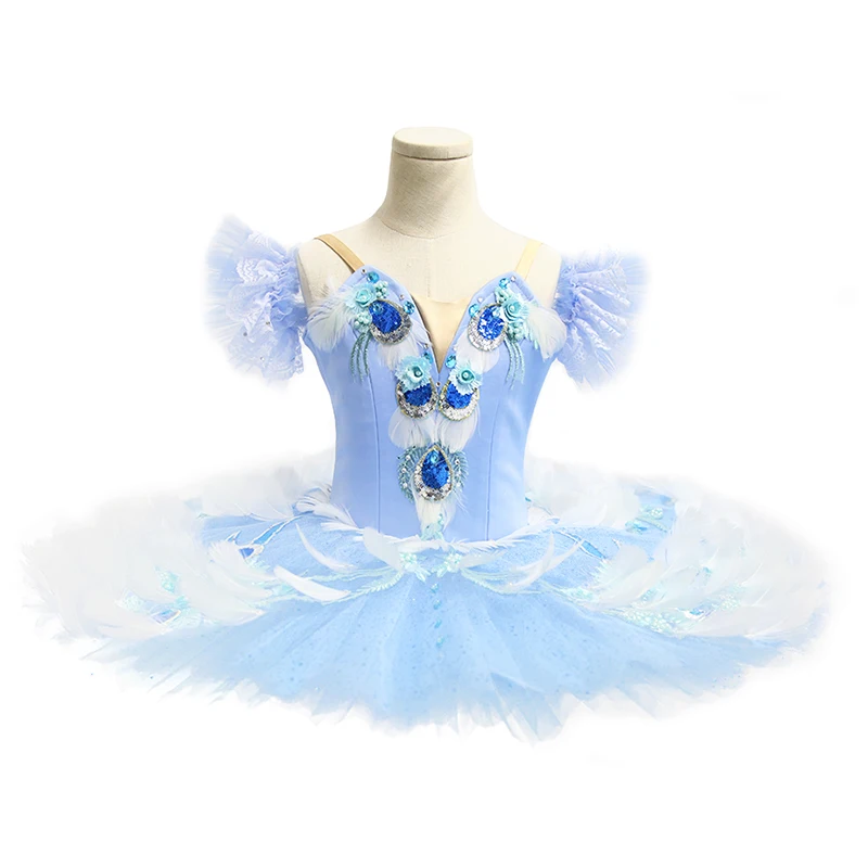 Private Custom Professionele Ballet Tutu Handgemaakte Blauwe Vogel Ballerina Kostuums Ballet Dans Tutu Solo Dans Jurk Klassieke Tutu's