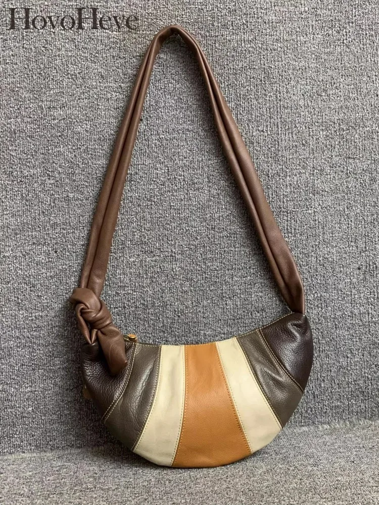 

Женская мягкая цветная сумка из натуральной кожи, модная сумка-бродяга на молнии, повседневная сумка на одно плечо, женские дизайнерские сумки через плечо