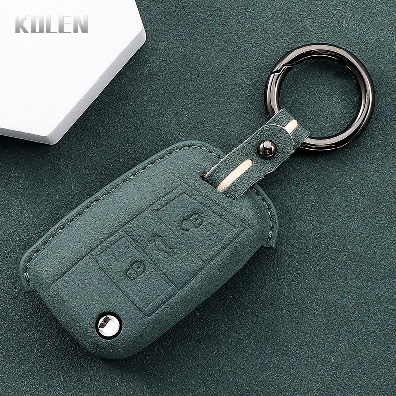 Leather Car Flip Key Case Cover Shell For VW Volkswagen Golf 7 MK7 Tiguan MK2 For SEAT Ateca Leon FR 2 Ibiza For Skoda Octavia