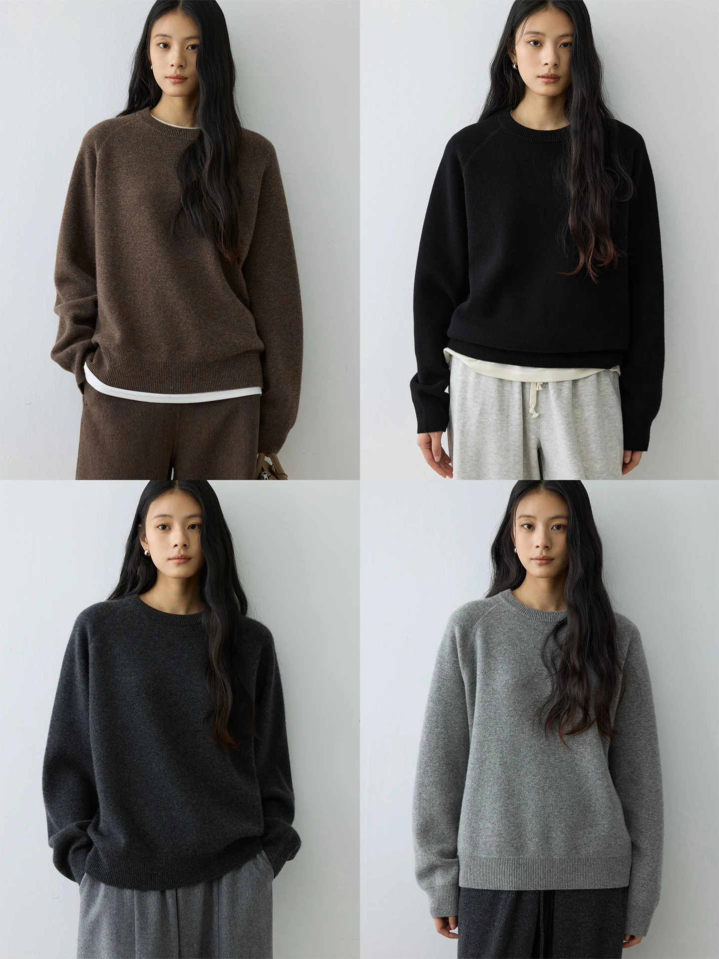 

Толстовка Pure Camere с круглым вырезом и вставками на плечах, вязаная, теплая, комфортная, повседневная, женская, модная, зима 2025