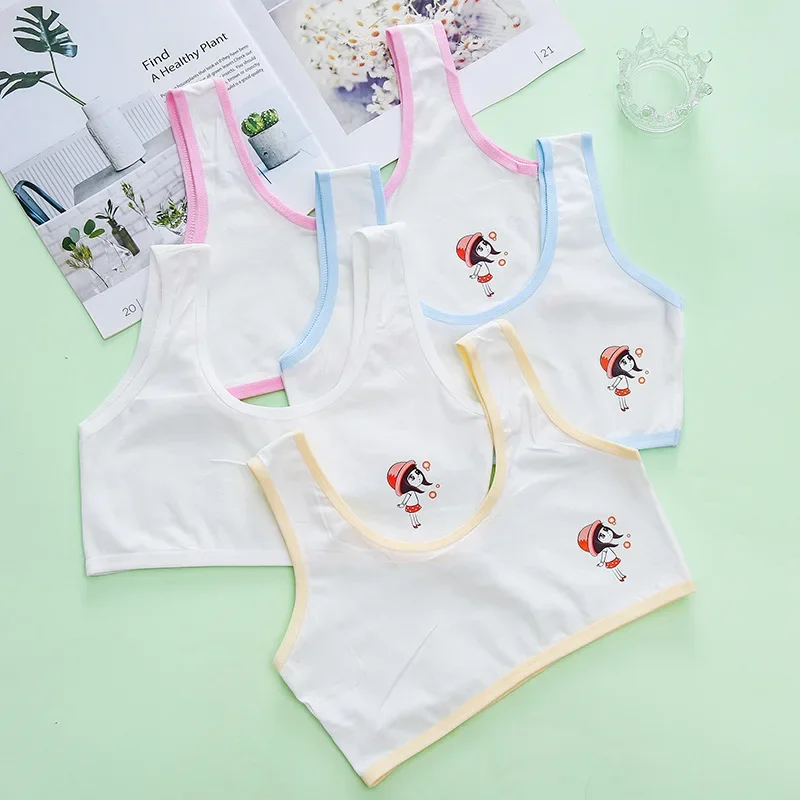 

6-16Years Girls Cotton Training Bra Puberty School Girl Sports Bras Maiden Children Breathable Tube Top Teenager Underwear Vest