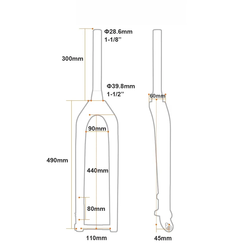 Spcycle 29er Carbon MTB Fork Mountain Bike Rigid Front Fork 15x110mm Boost 1-1/8 "- 1-1/2" Tapered