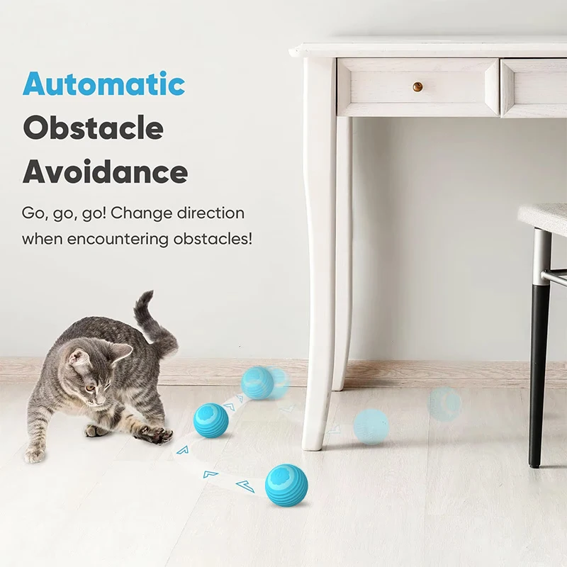 لعبة القطط الأوتوماتيكية التفاعلية، كرة دوارة ذاتية اللعب مع مستشعر ذكي، ترفيه ممتع للقطط الداخلية ووقت واحد