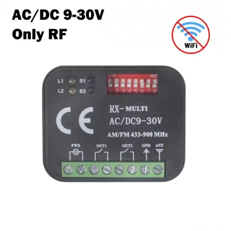 RX MULTI Tuya 300-868MHz WiFi Smart Switch Module 2-Kanaals 433MHz 868MHz Garagedeur Afstandsbediening Ontvanger Opener Zender