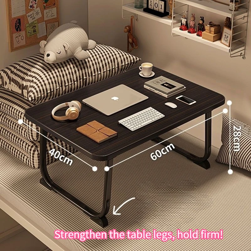 Foldable Bedside Small Table – Bay Window Study Desk, Dormitory Laptop Table, Lazy Person’s Desk for Home & Dorm Use image 3