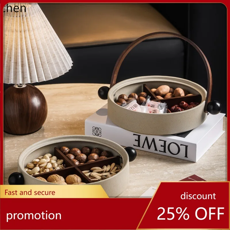 

Фруктовница Zml, стильная тарелка для закусок из бамбука и дерева, новогодняя тарелка для конфет на кофейный столик.