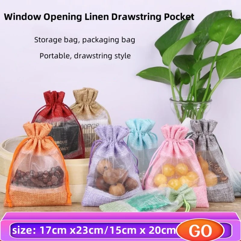 

Thin Gauze Linen Bag with Drawstring Strap Pocket, Gift Jewelry Bag, Long-lasting Aromatherapy Empty Bag in the Car, 100PCs