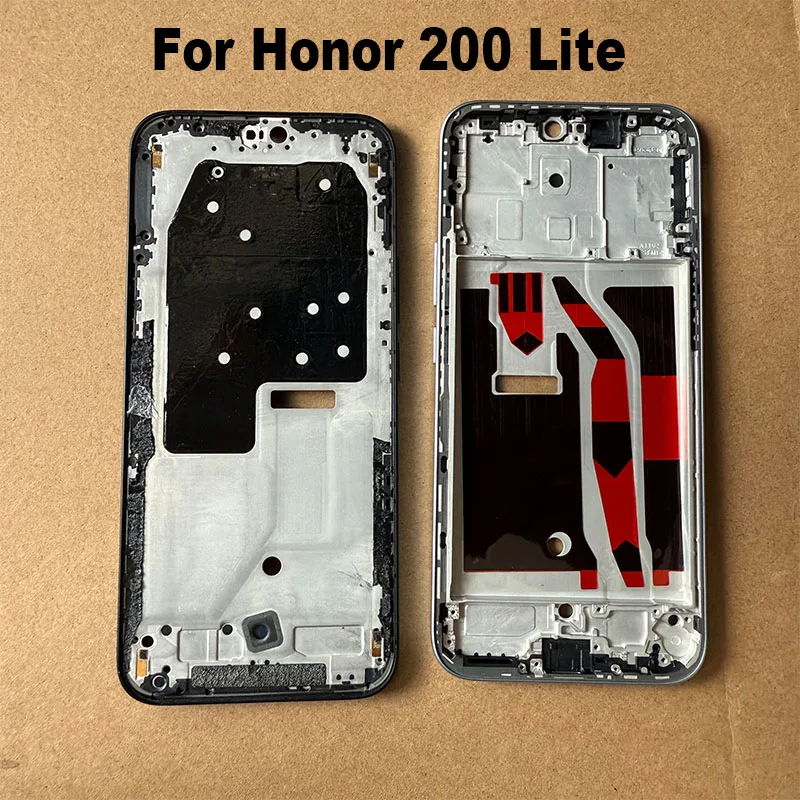 Для Huawei Honor 200 Lite средняя рамка передняя панель корпус ЖК-поддержка держателя задняя пластина корпуса LLY-NX1 2024 Для Huawei Honor 200 Lite средняя рамка передняя панель корпус ЖК-поддержка держателя задняя пластина корпуса LLY-NX1 2024