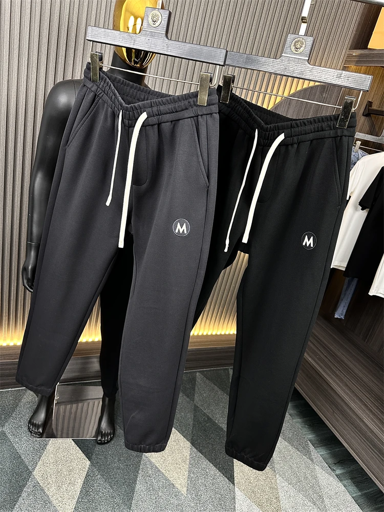 

Men's Spor Silicone Cosite Double Layer Casual Pants Loose Fit Long Trousers Autumn Wear Daily Casual Sle Pure Color