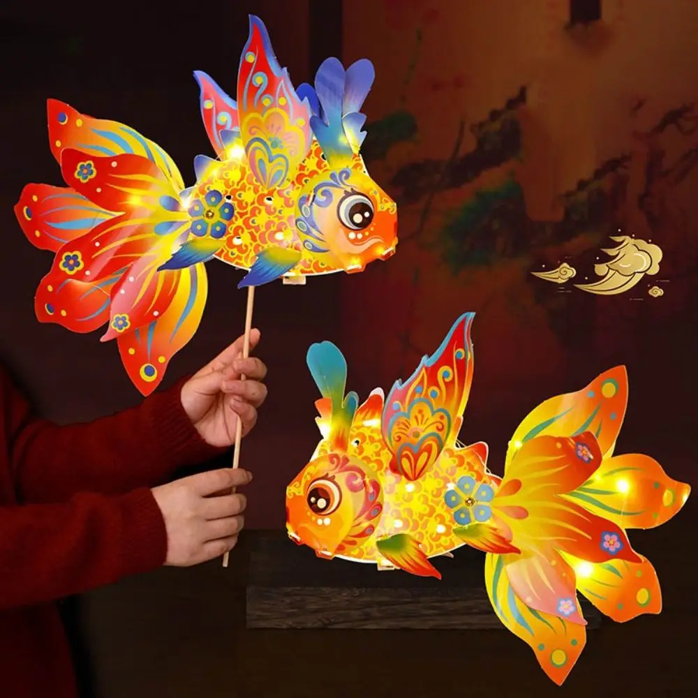 

Fish-Shaped Mid-Autumn Festival Fish Lantern Handmade With Led Light Handheld Fish Lantern Good Luck Blessings