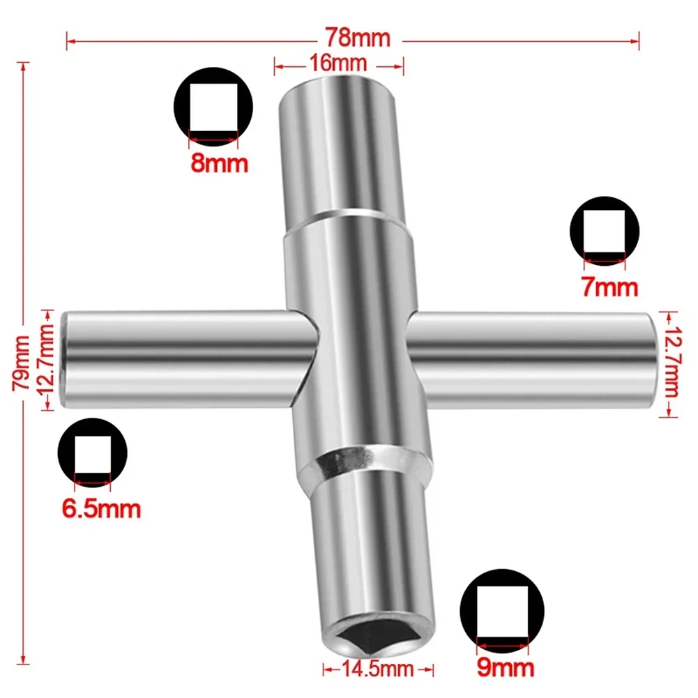 4 IN 1 Universal Faucet Wrench Square Cross Key Wrench Sleeve Socket Multi-Function Key Repair Wrench Bathroom Faucet Wrench