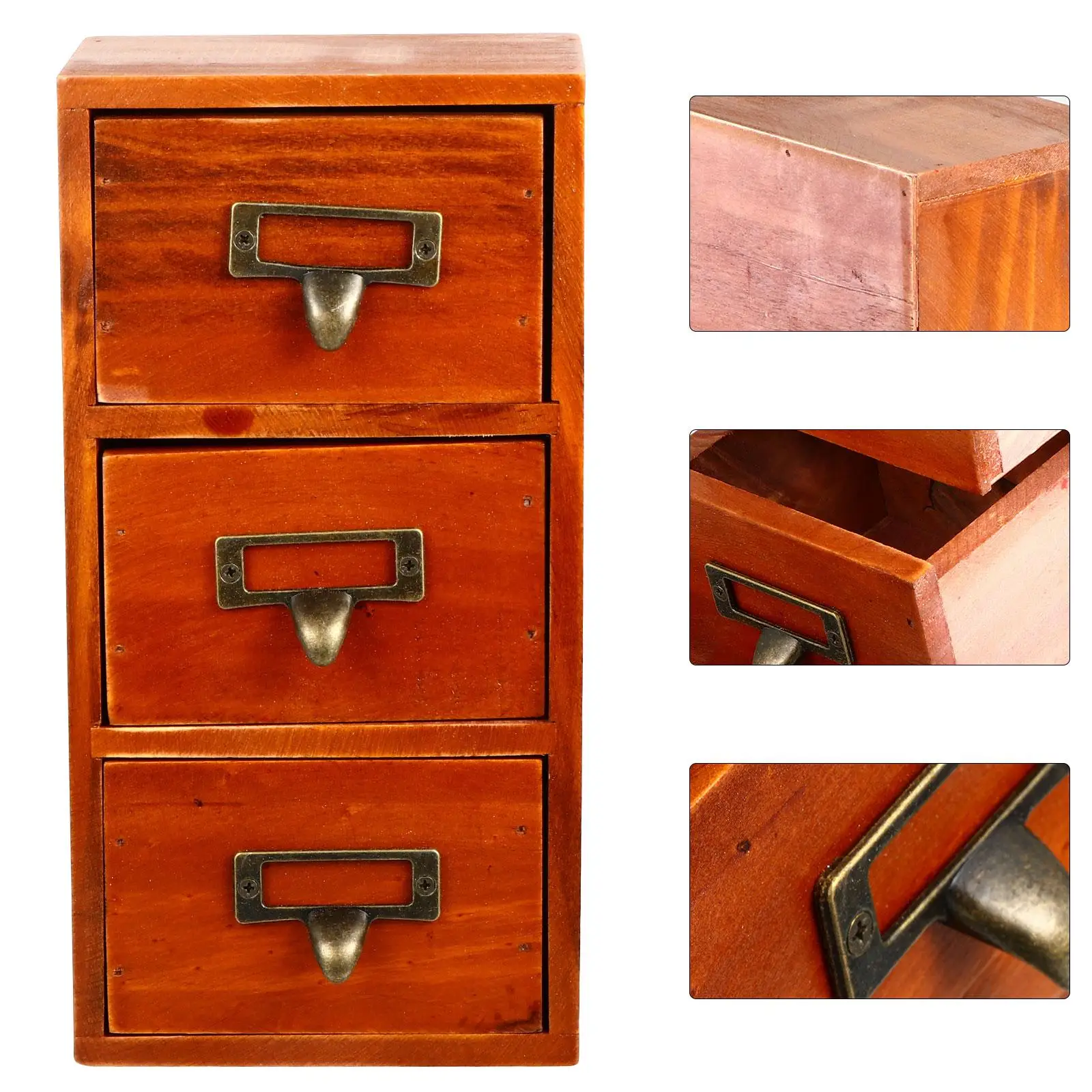 Table Solid Wood Storage Box Drawer Boxes for Organizing Desktop Organizer with Drawers