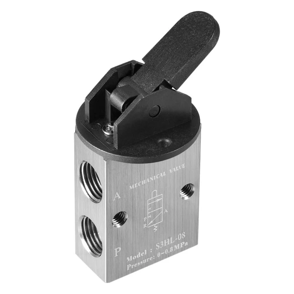 S3HL08 Pneumatic Valve 2 Position 3 Way 14PT Manual Handle Valve for Controlling Pilots or Diaphragms in Pressure Systems